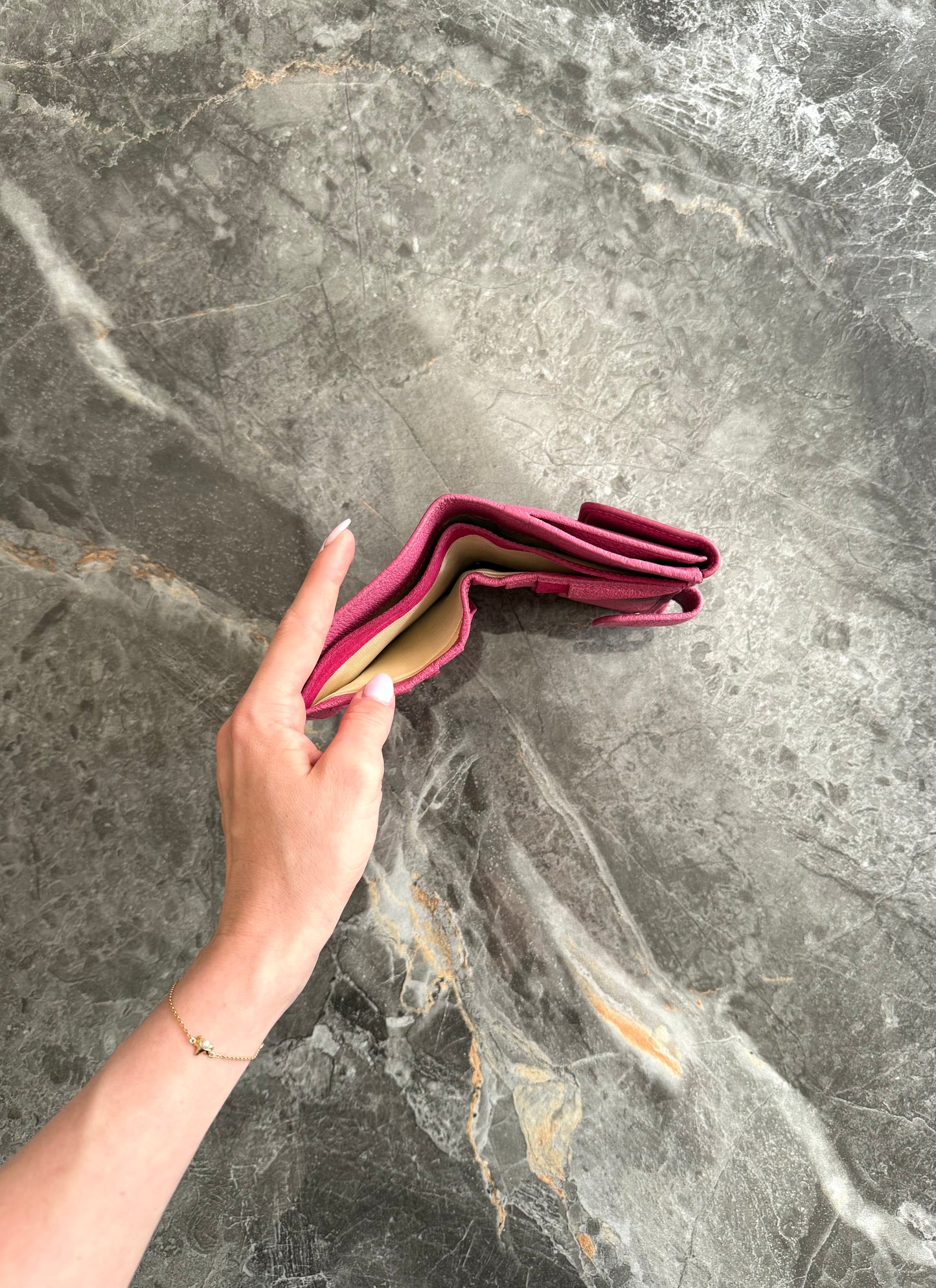 GUCCI BAMBOO LEATHER WALLET PINK