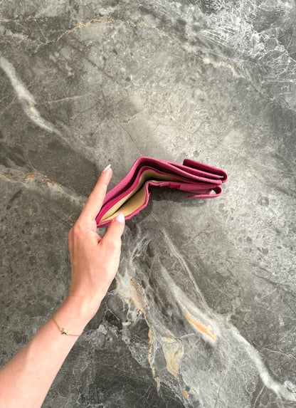 GUCCI BAMBOO LEATHER WALLET PINK
