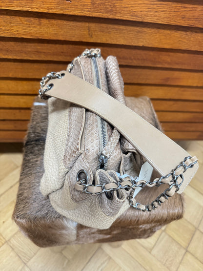 CHANEL ULTRA RARE PYTHON CC SHOULDER BAG KARL LAGERFELD 2004-2005