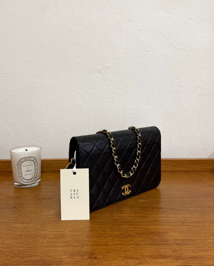 CHANEL FULL FLAP LAMBSKIN BLACK