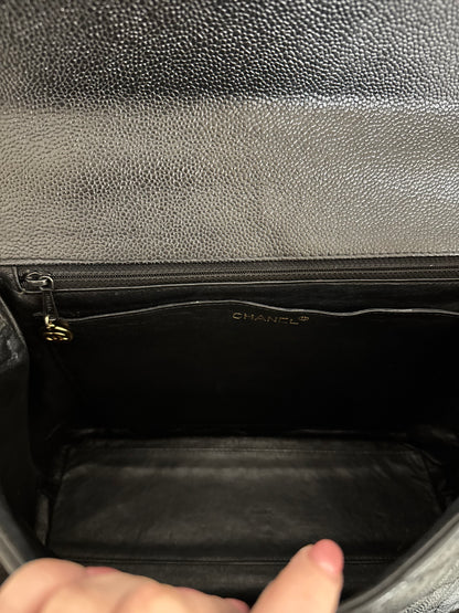 CHANEL MATELASSE CAVIAR KELLY BLACK 24K GOLD HW