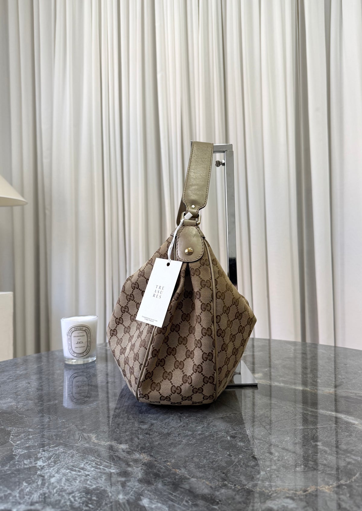Gucci Abbey GG Canvas Bag Beige Gold HW