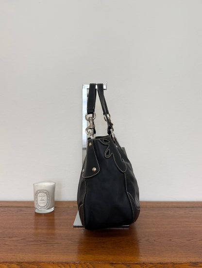 MIU MIU FLOWER SHOULDER BAG ANTRACIT