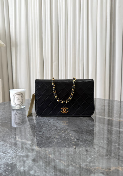 Chanel Black Timeless Classic Single Flap Lambskin 24K Gold HW