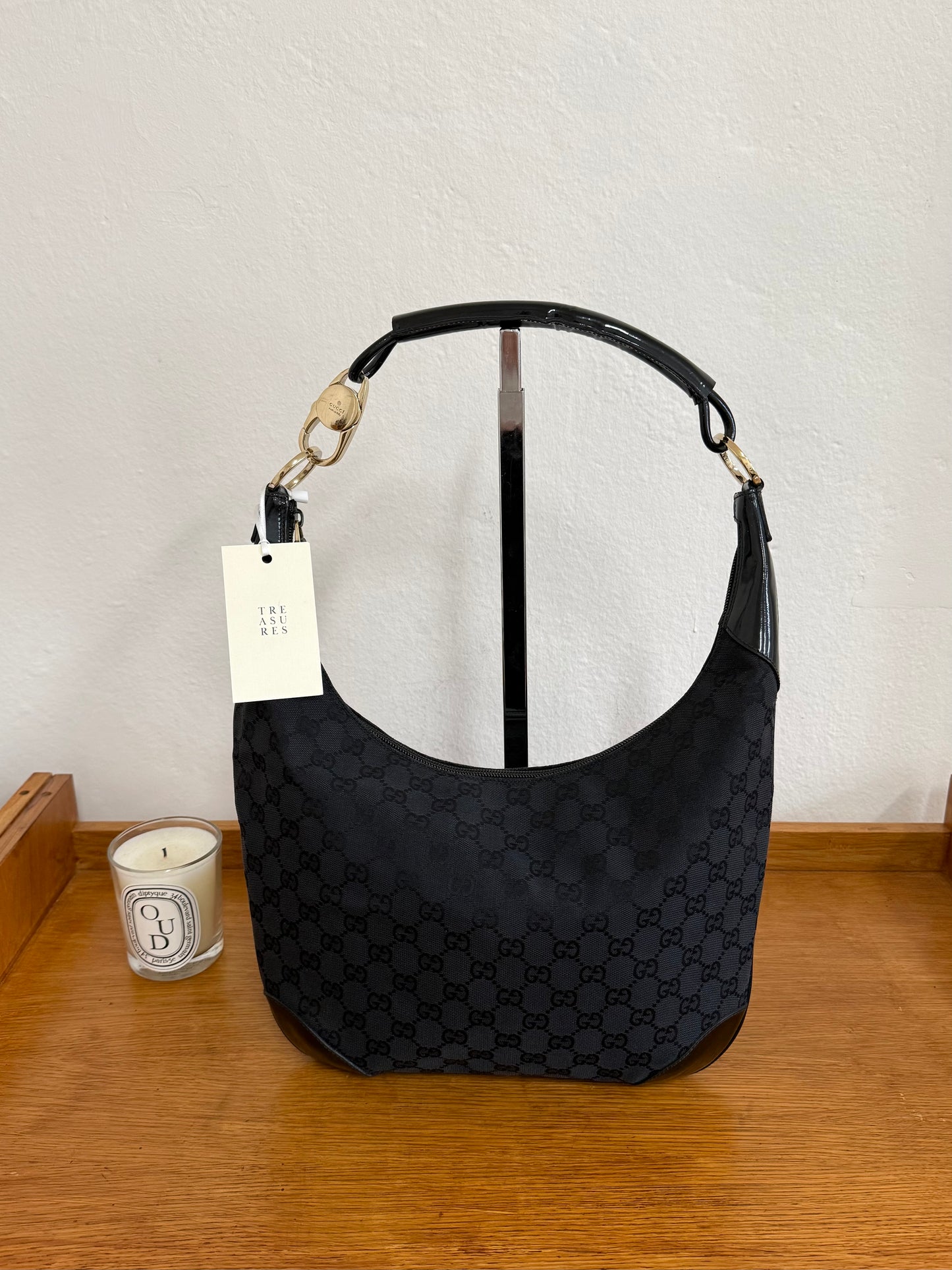 GUCCI HALF MOON HOBO BLACK BAG