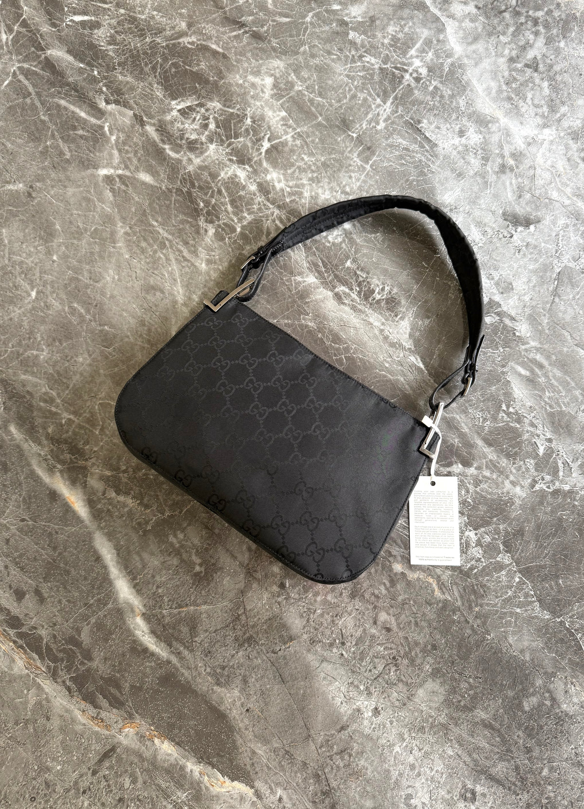Gucci hobo z černého GG canvasu se stříbrným hardwarem, foto 9