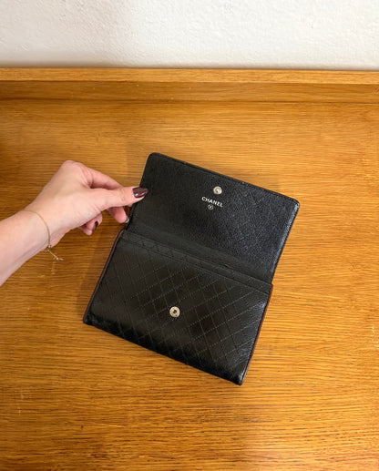 CHANEL WALLET GRAIN BURGUNDY BLACK