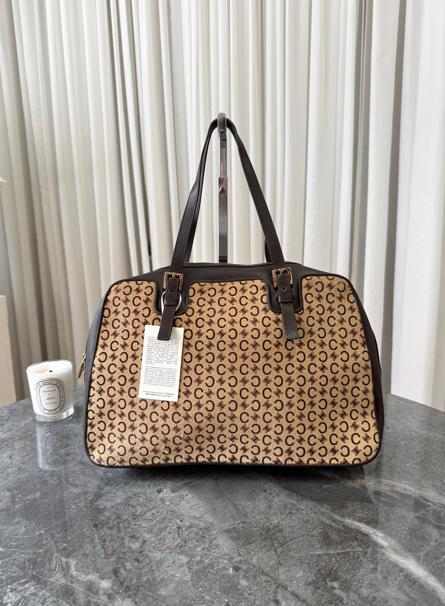 CELINE PONY HAIR CALECHE CC SHOULDER BAG