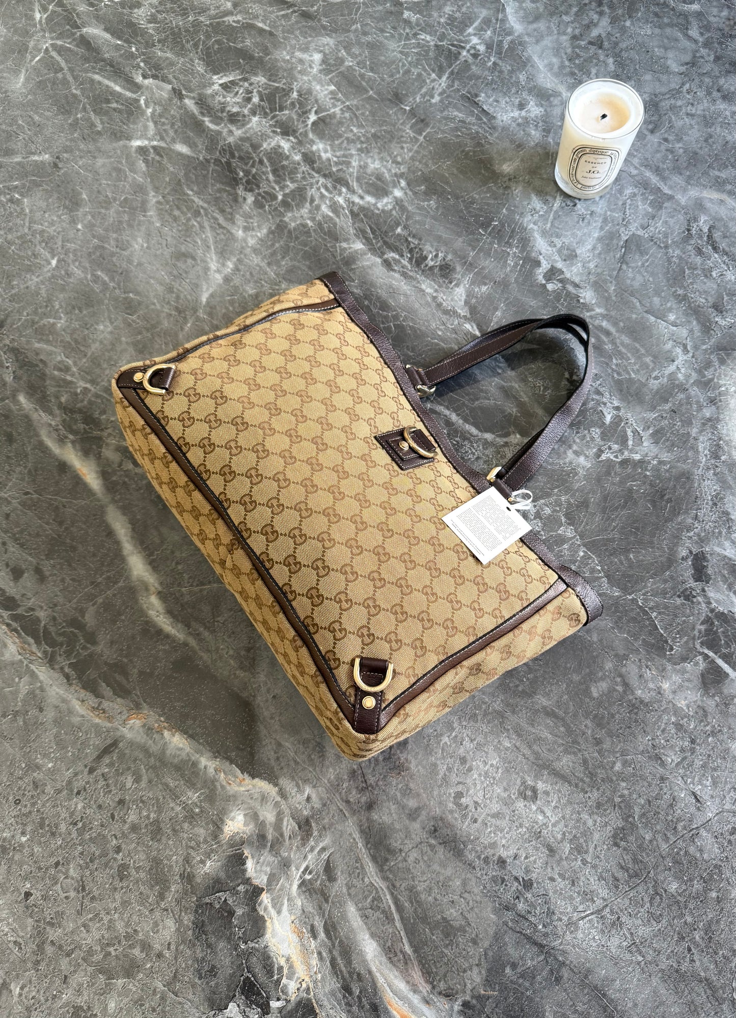 GUCCI GG MONOGRAM SHOPPER TOTE BAG