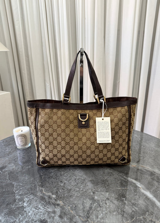 GUCCI GG MONOGRAM SHOPPER TOTE BAG