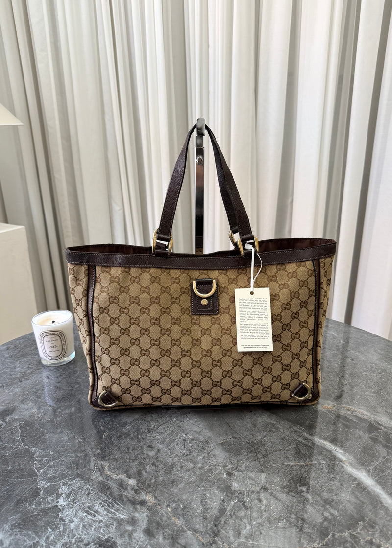 GUCCI GG MONOGRAM SHOPPER TOTE BAG