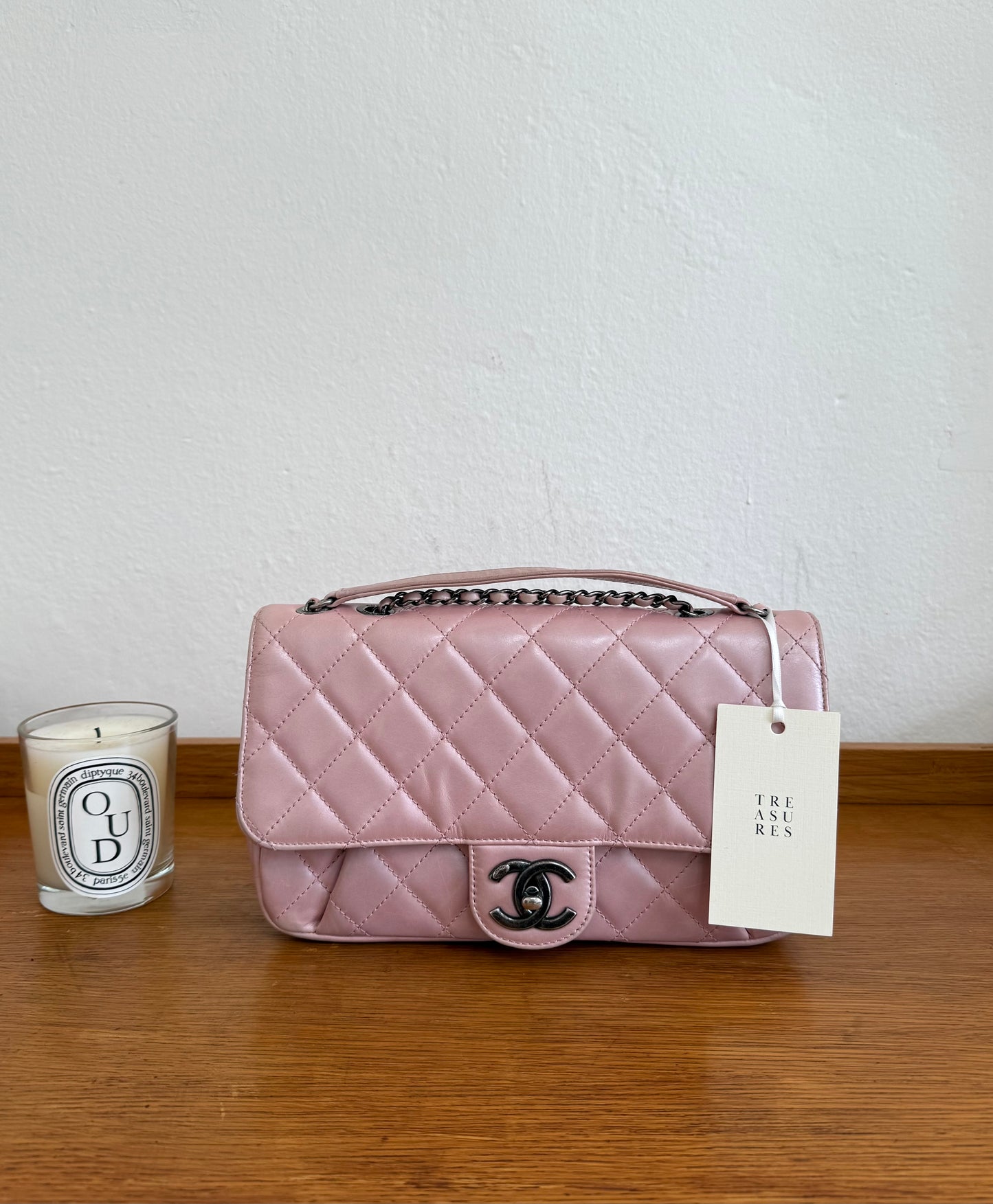 CHANEL SINGLE FLAP BAG PINK MATELASSE