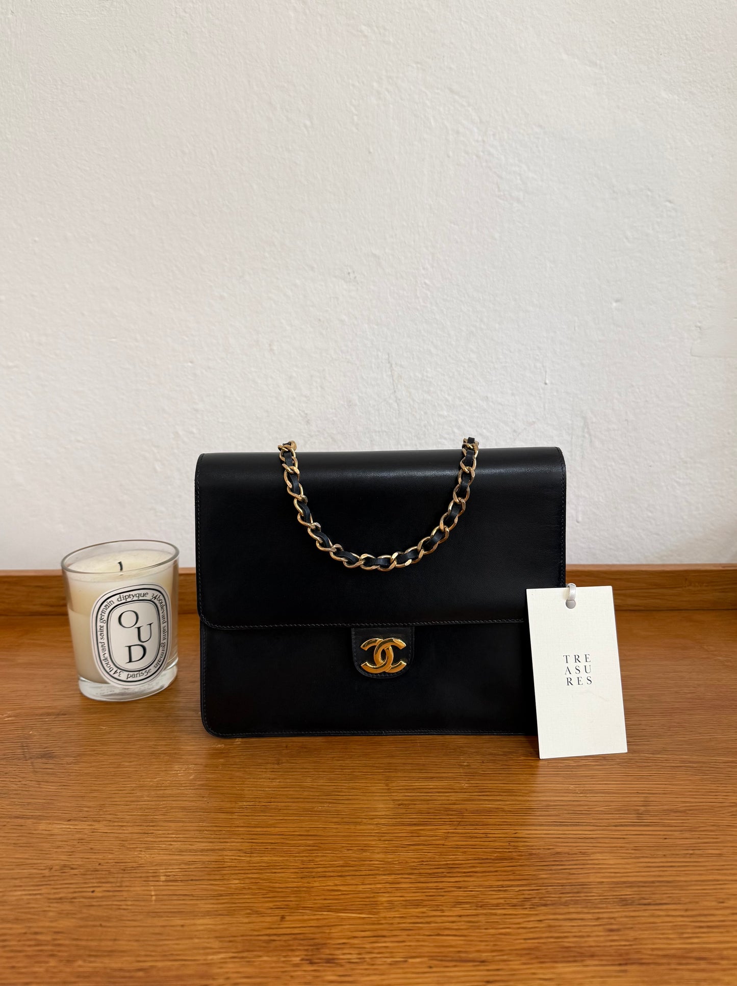CHANEL BOX CALF FLAP BAG