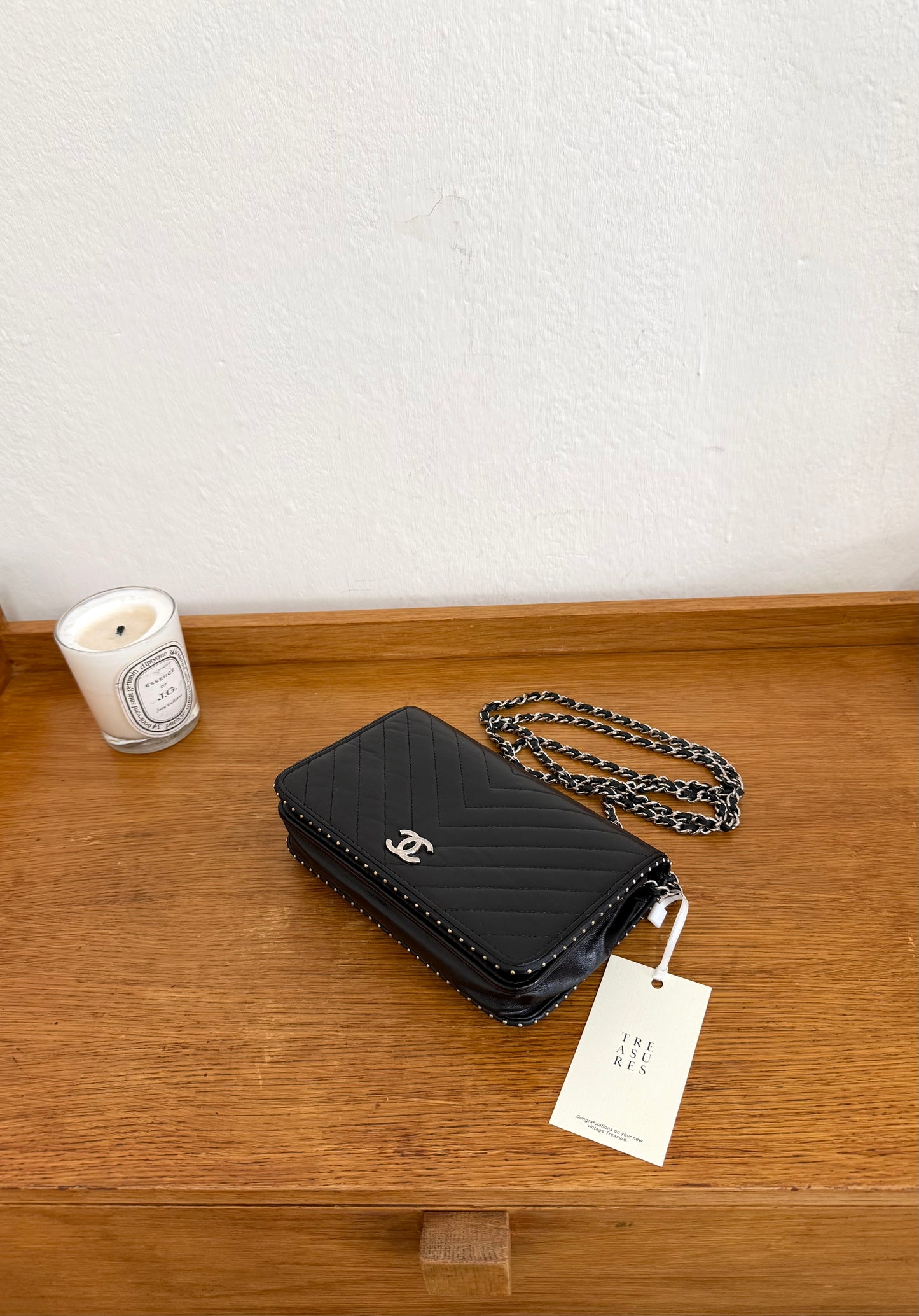CHANEL WOC BLACK LAMBSKIN SILVER HW