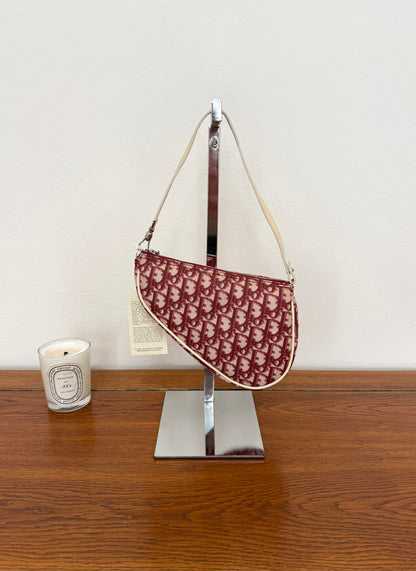 DIOR SADDLE MONOGRAM JOHN GALLIANO RED