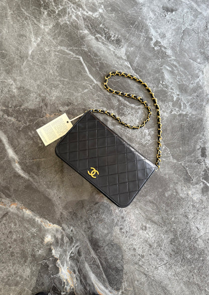 Chanel Black Timeless Classic Single Flap Lambskin 24K Gold HW