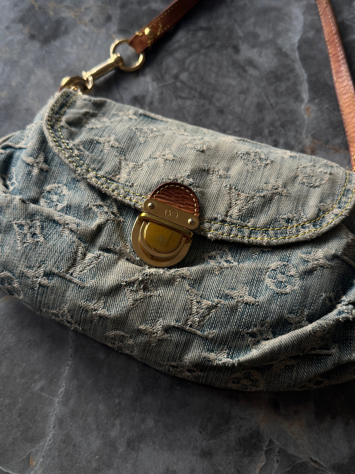 LV Monogram Denim Mini Pleaty