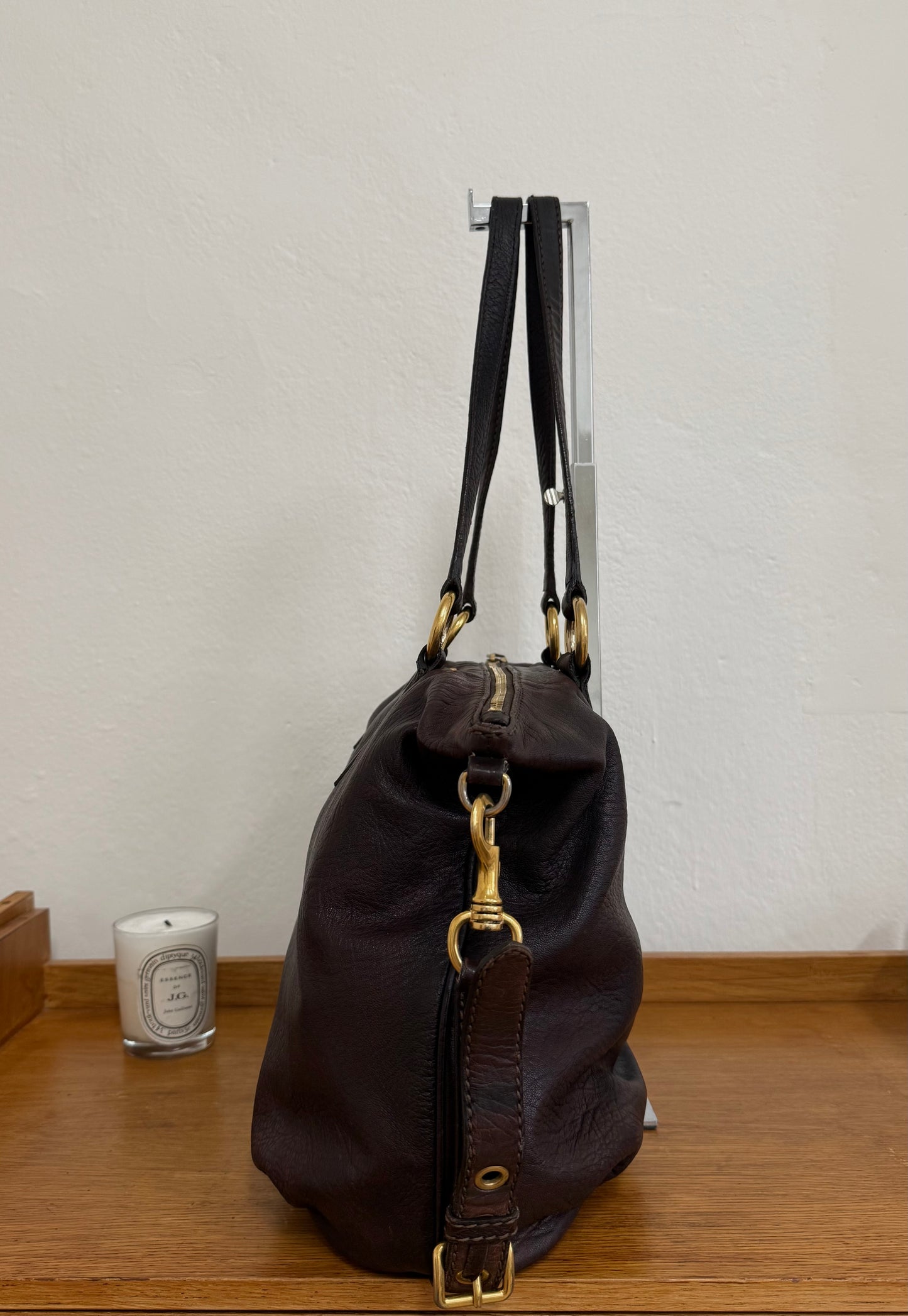 MIU MIU VITELLO SHOULDER BAG BROWN
