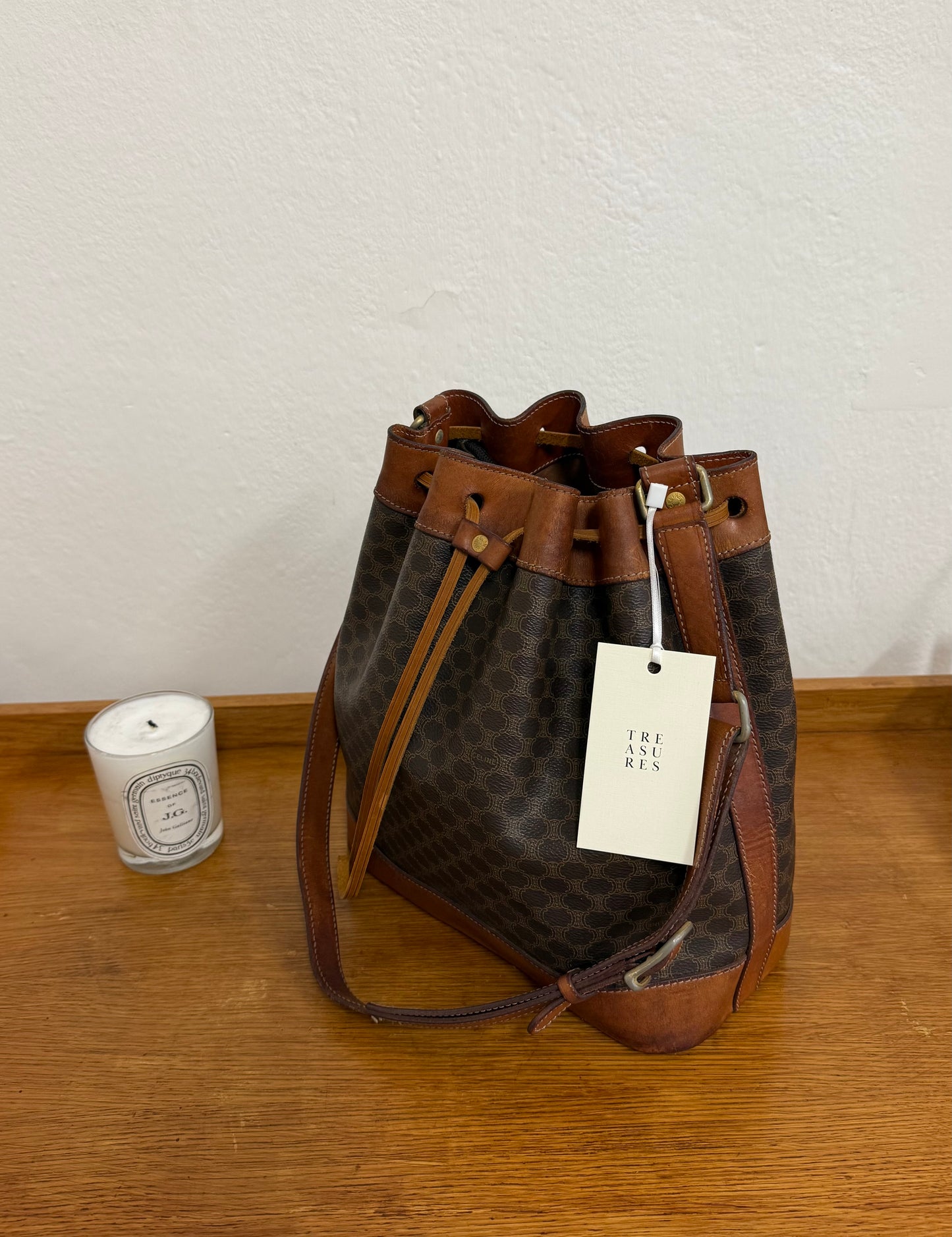 CELINE MACADAM BUCKET BAG & POUCH