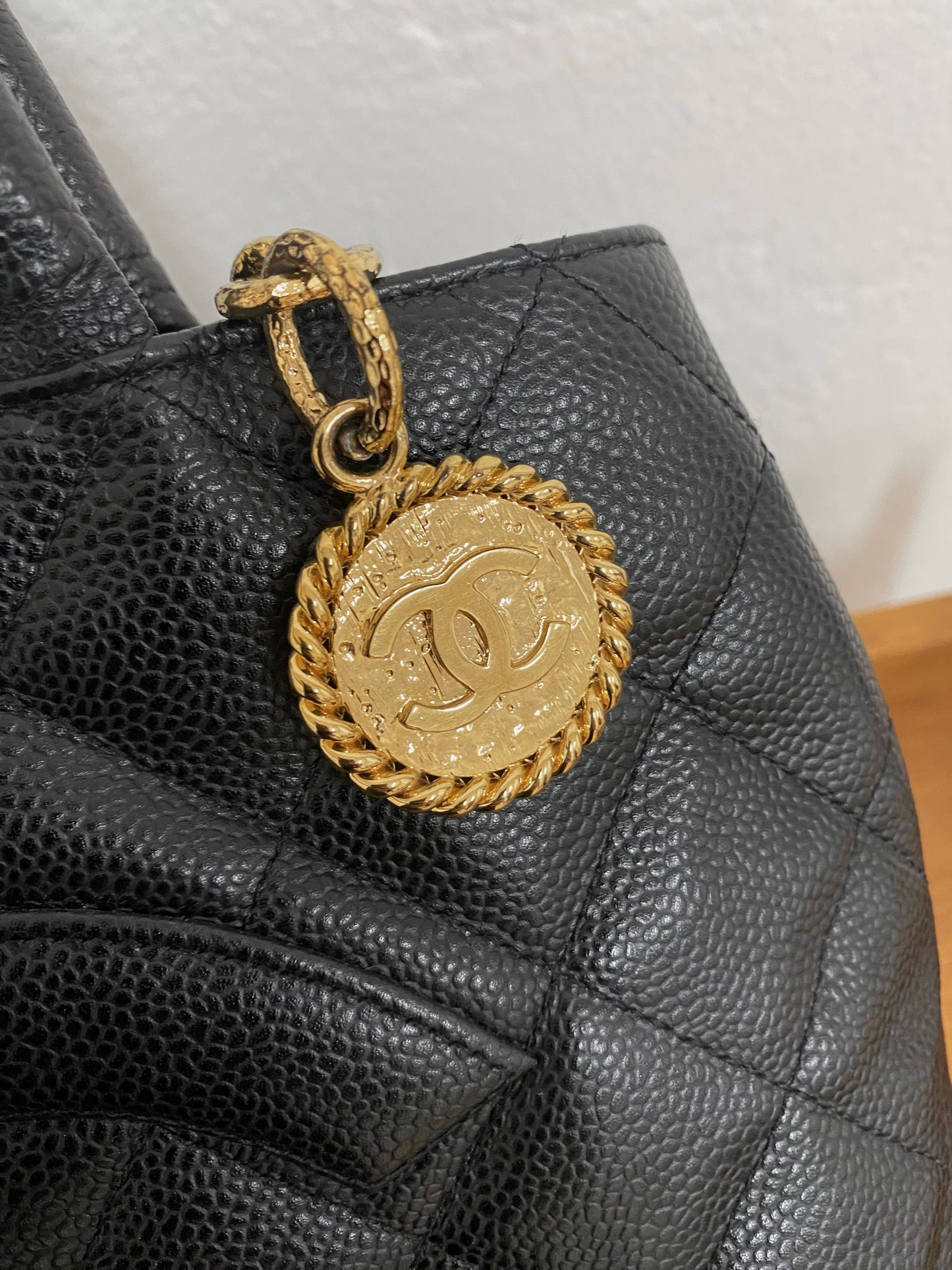 CHANEL CAVIAR MEDALLION TOTE GOLD HW