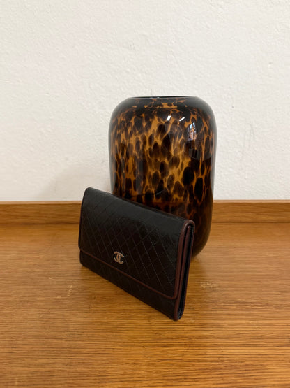 CHANEL WALLET GRAIN BURGUNDY BLACK