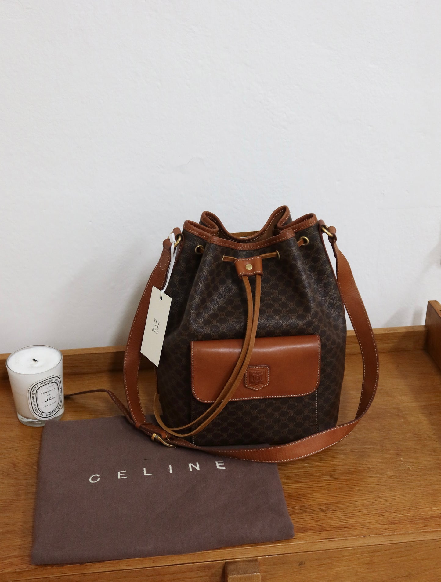 CELINE MACADAM BUCKET BAG