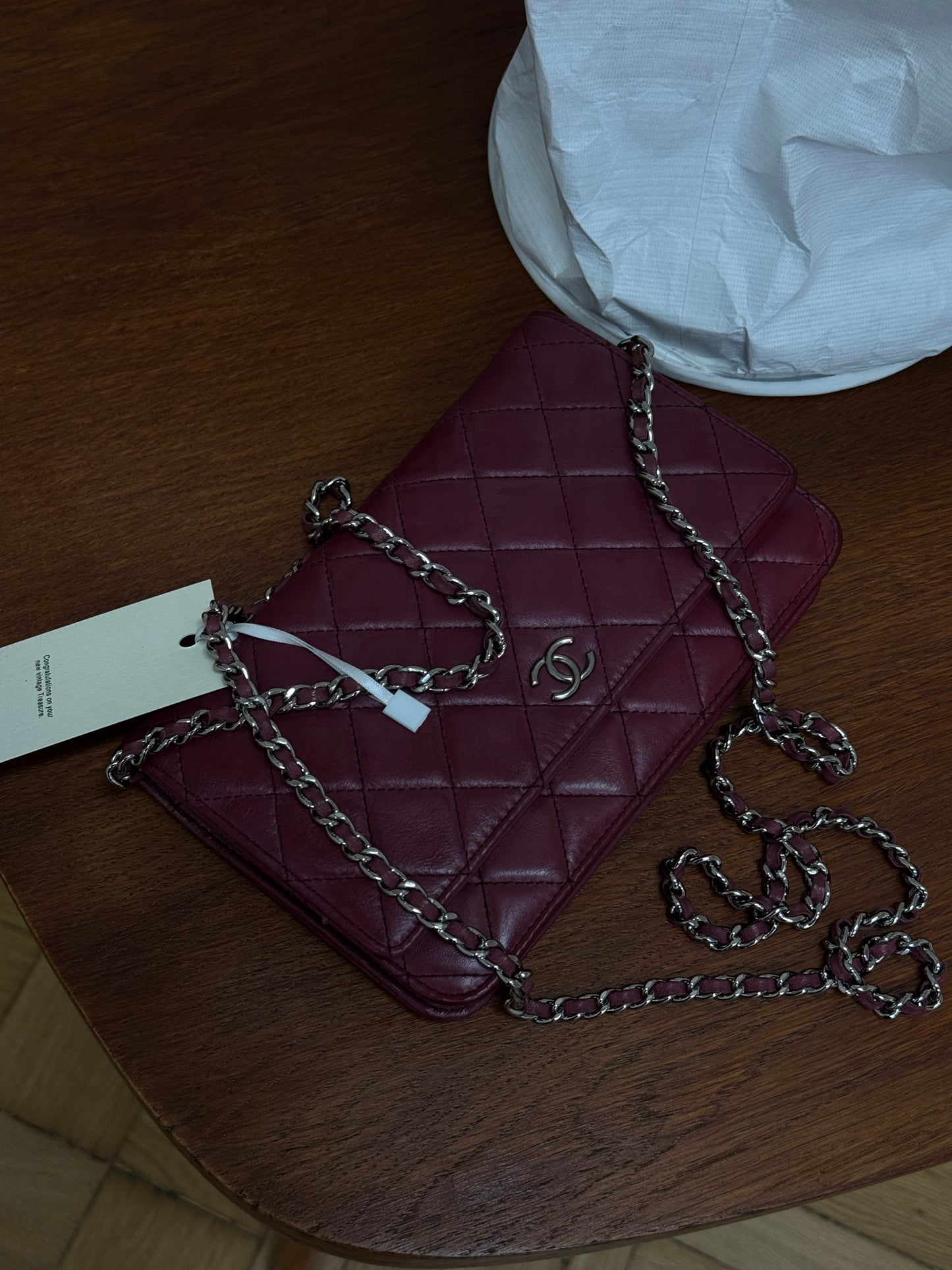 CHANEL LAMBSKIN WOC WINE GRAPE