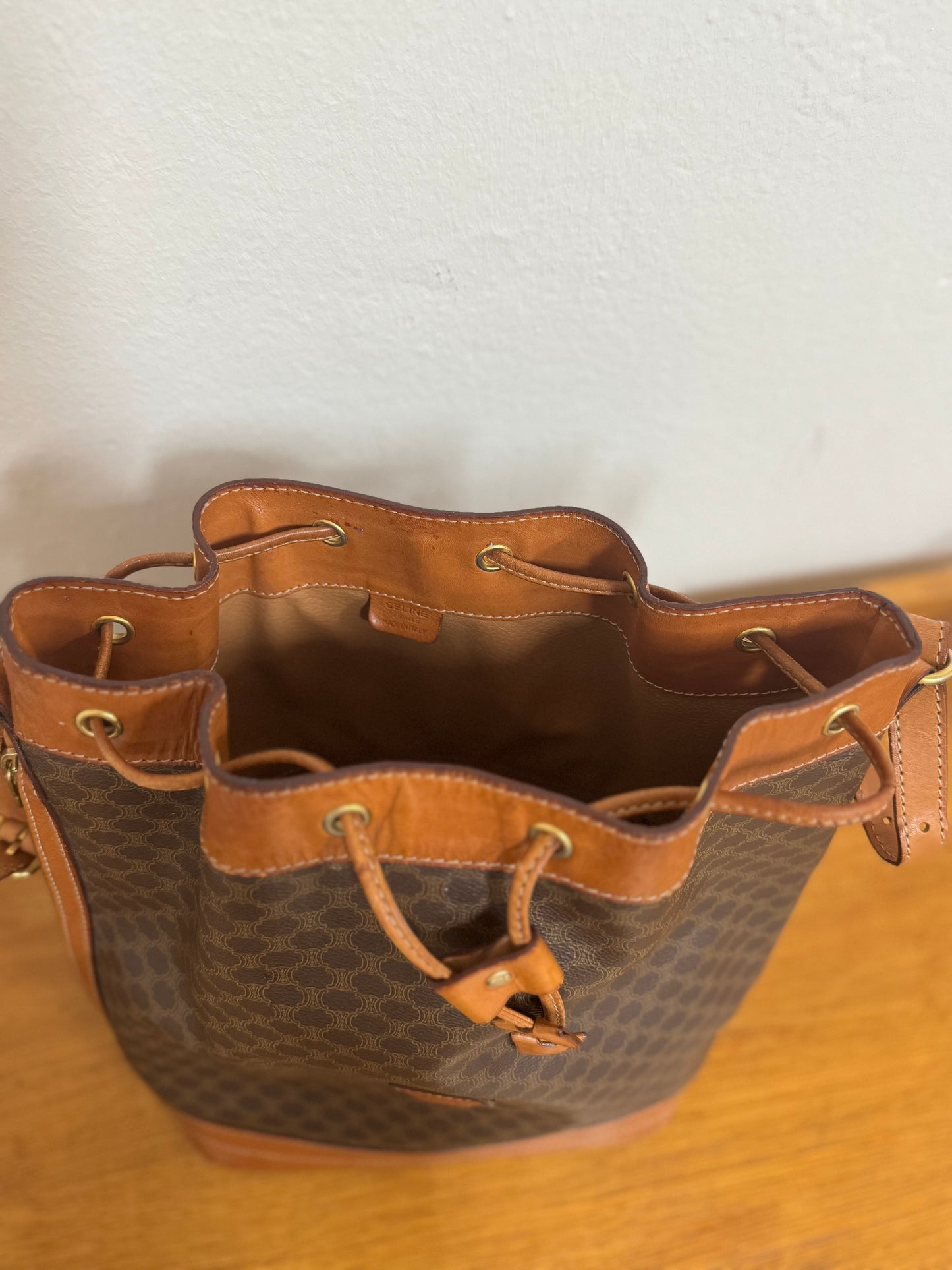 CELINE MACADAM BUCKET BAG