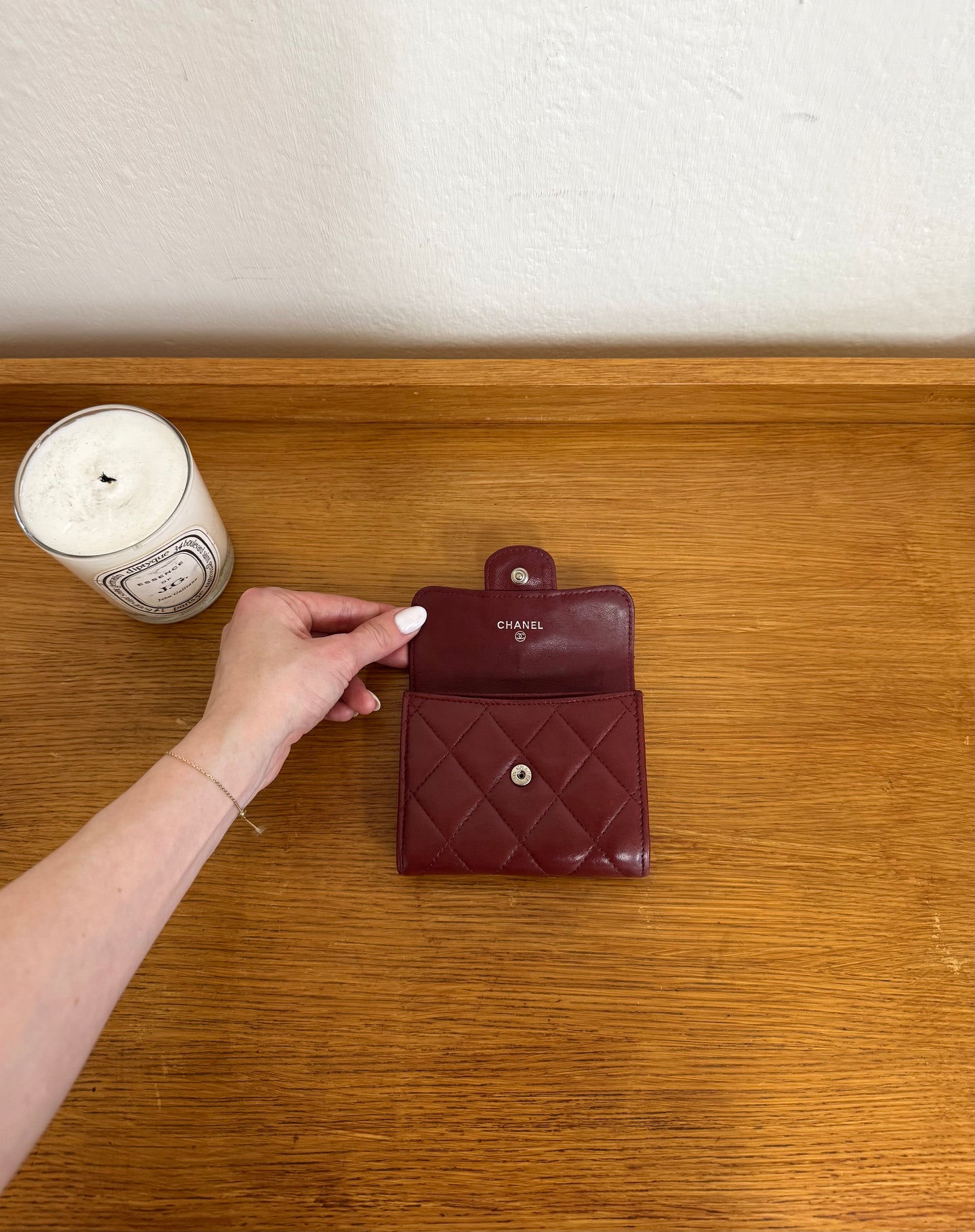 CHANEL MATELASSE QUILTED WALLET BURGUNDY