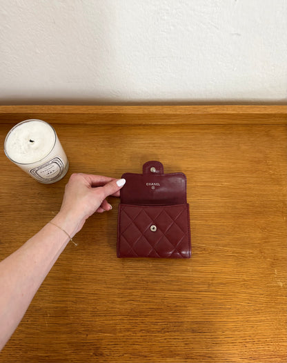 CHANEL MATELASSE QUILTED WALLET BURGUNDY