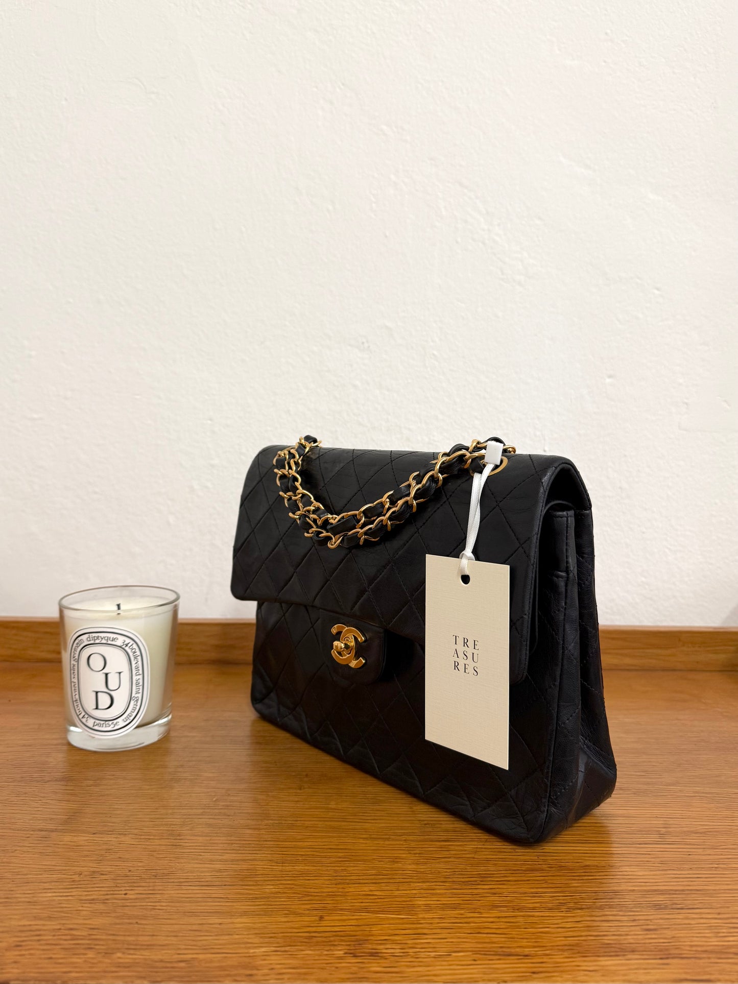 CHANEL DOUBLE FLAP BAG MEDIUM TALL 24K GOLD