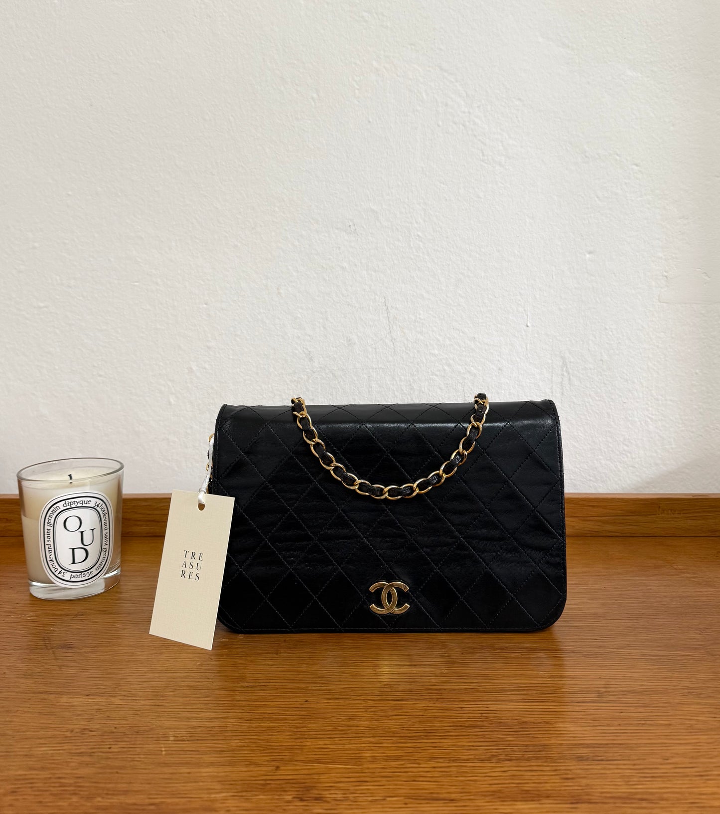 CHANEL FULL FLAP BLACK LAMBSKIN