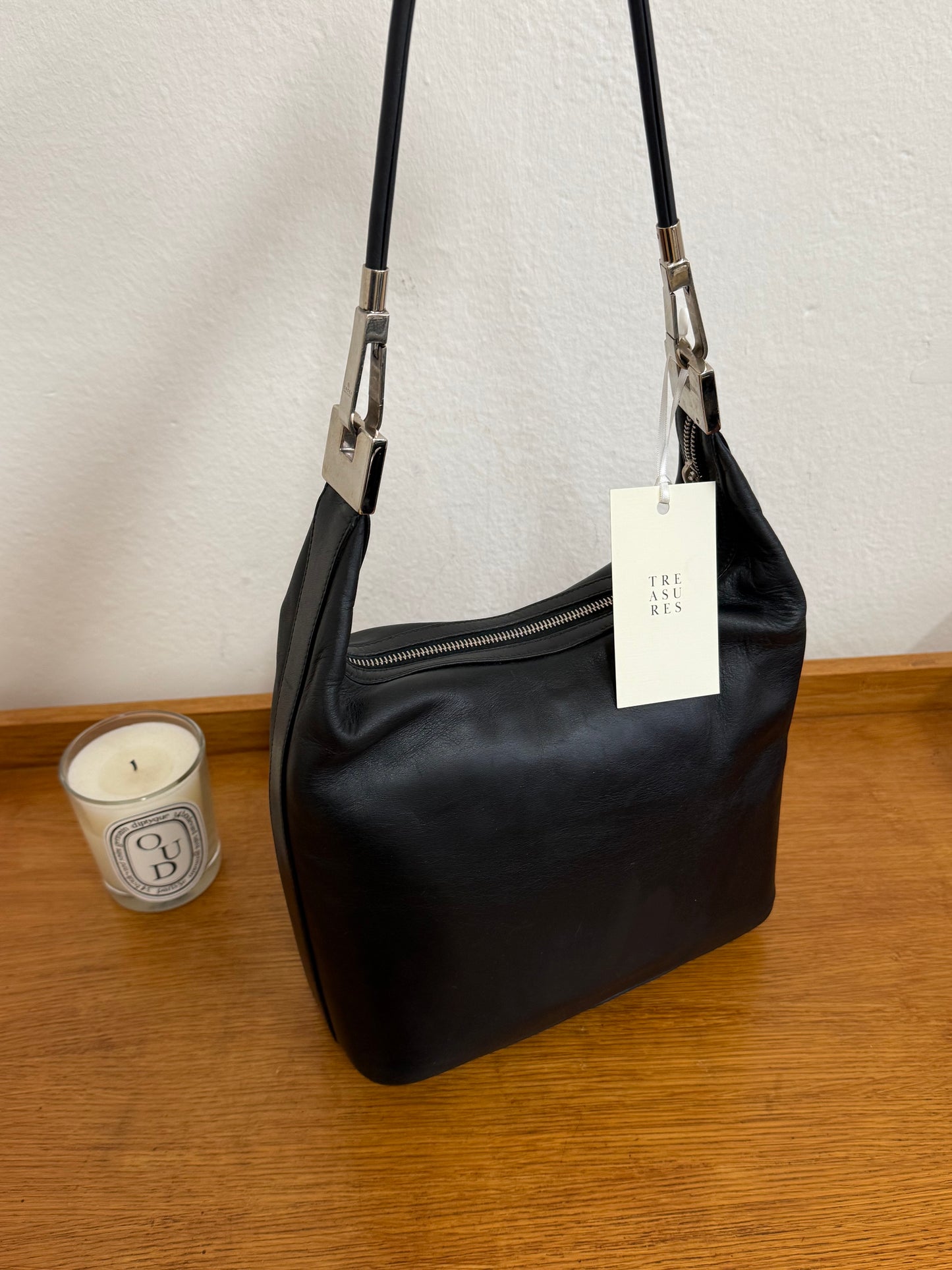 GUCCI LEATHER BLACK SHOULDER BAG BY TOM FORD