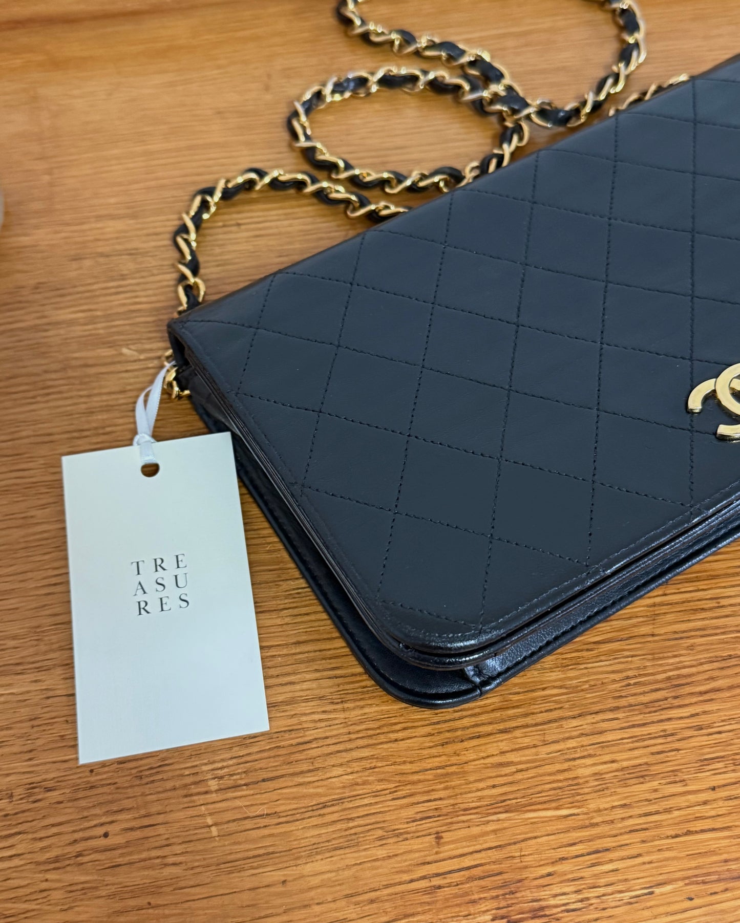 CHANEL FULL FLAP BLACK LAMBSKIN