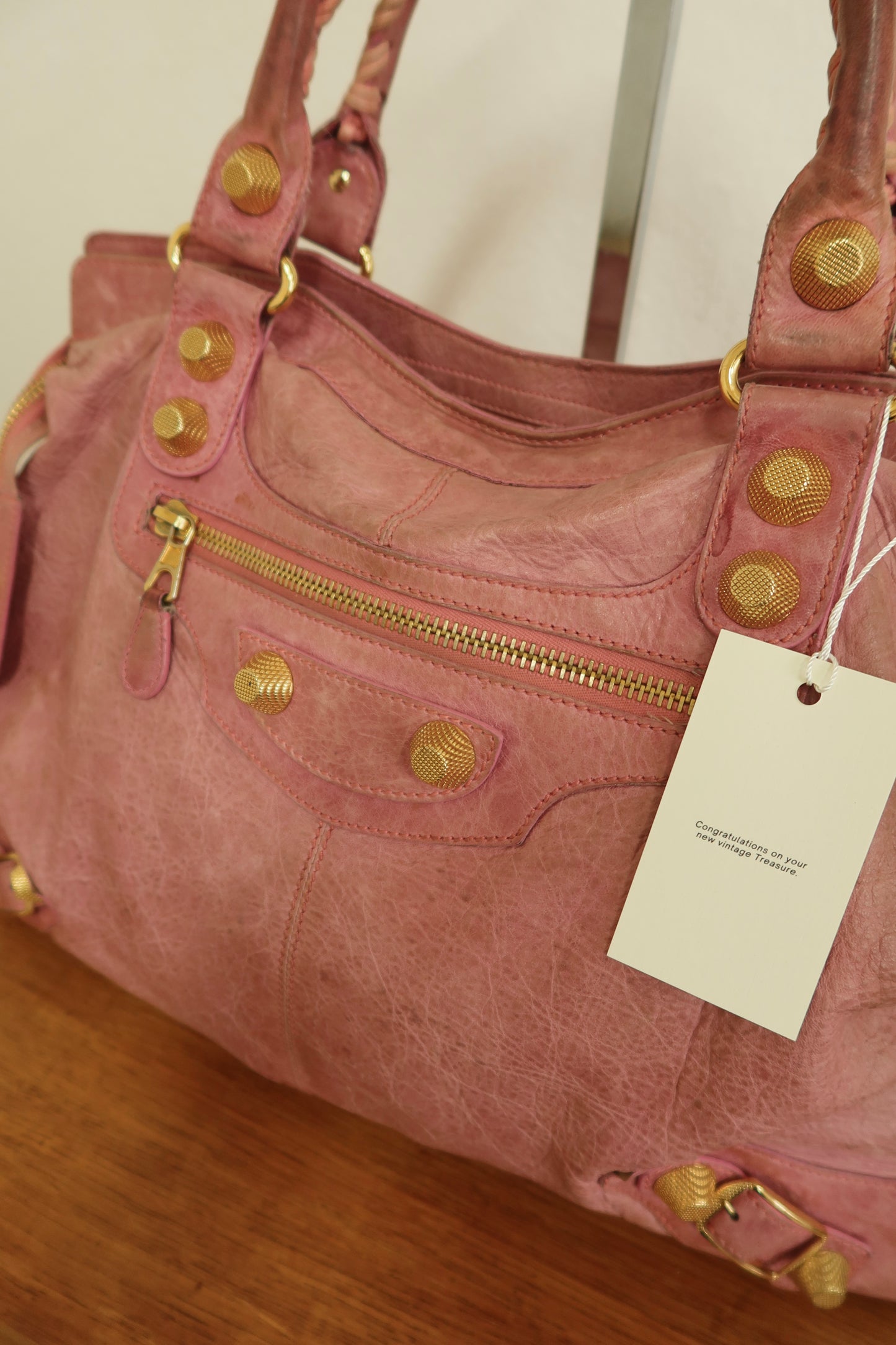 BALENCIAGA "CITY" BAG GIANT VELO PINK