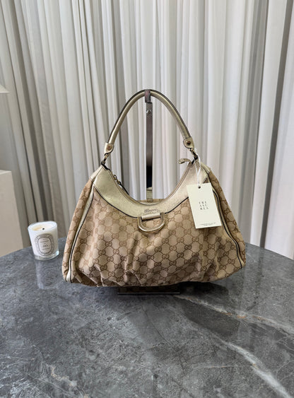 GUCCI GG MONOGRAM ABBEY D RING SHOULDER BAG