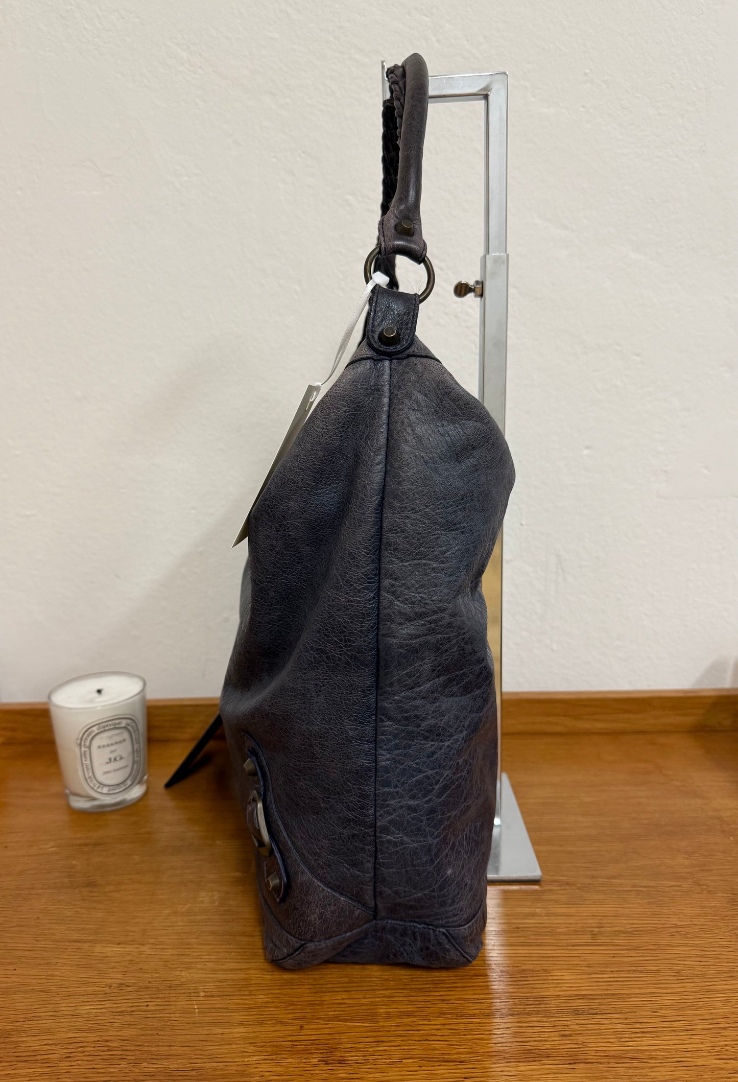 BALENCIAGA DAY “HOBO CITY” BAG GREY-BLUE