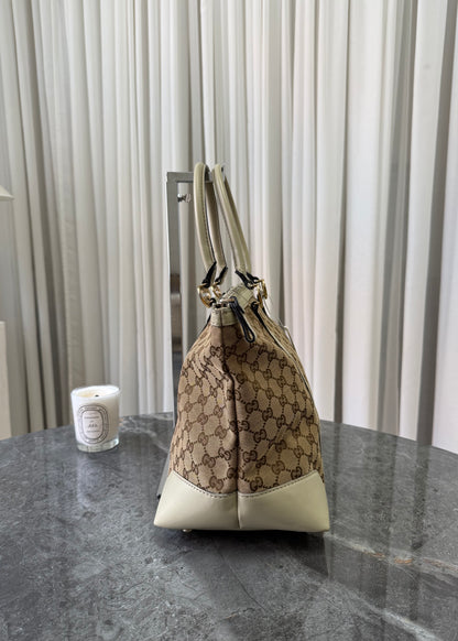 GUCCI HEART GG MONOGRAM SHOPPER TOTE BAG