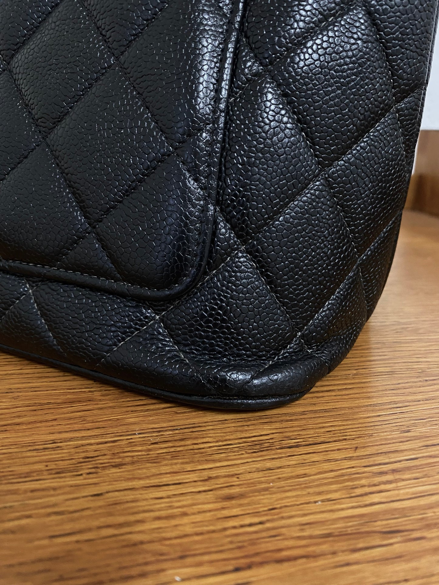 CHANEL CAVIAR MEDALLION TOTE SILVER HW
