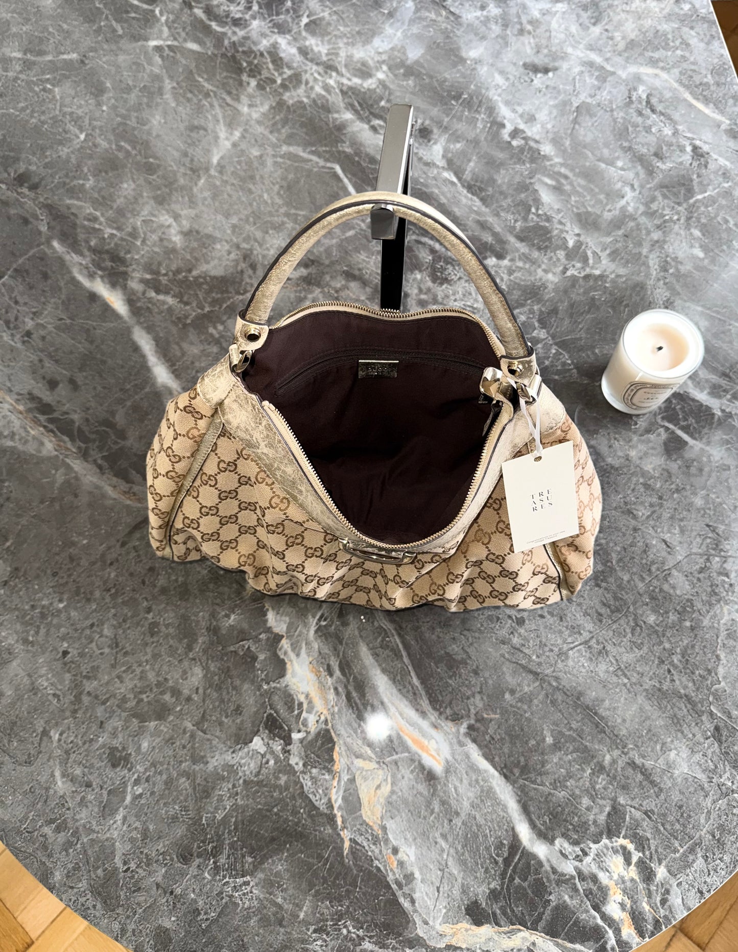 GUCCI GG MONOGRAM ABBEY D RING SHOULDER BAG