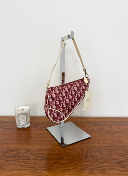 DIOR SADDLE MONOGRAM JOHN GALLIANO RED