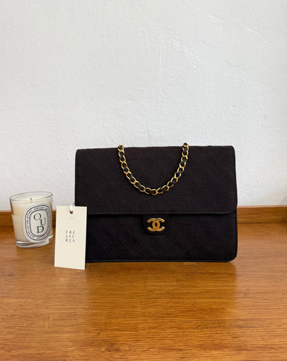 CHANEL SINGLE FLAP MATELASSE JERSEY BROWN BAG