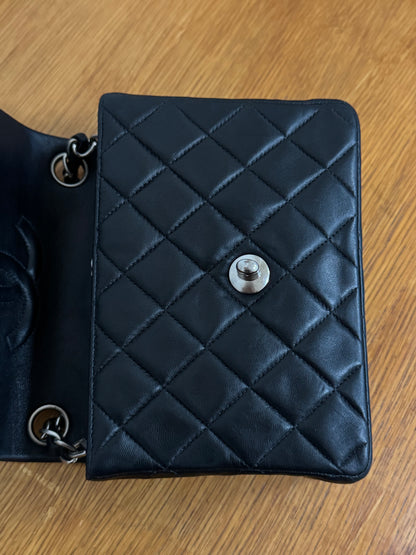 CHANEL SILVER HW RECTANGULAR FLAP BAG