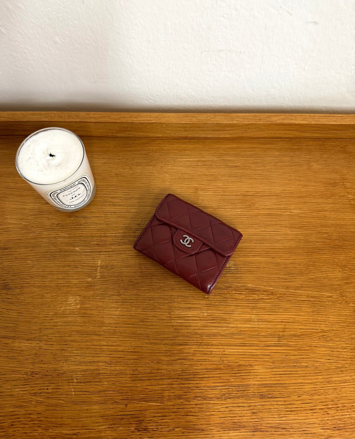 CHANEL MATELASSE QUILTED WALLET BURGUNDY