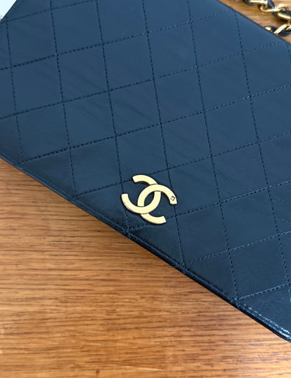 CHANEL FULL FLAP BLACK LAMBSKIN