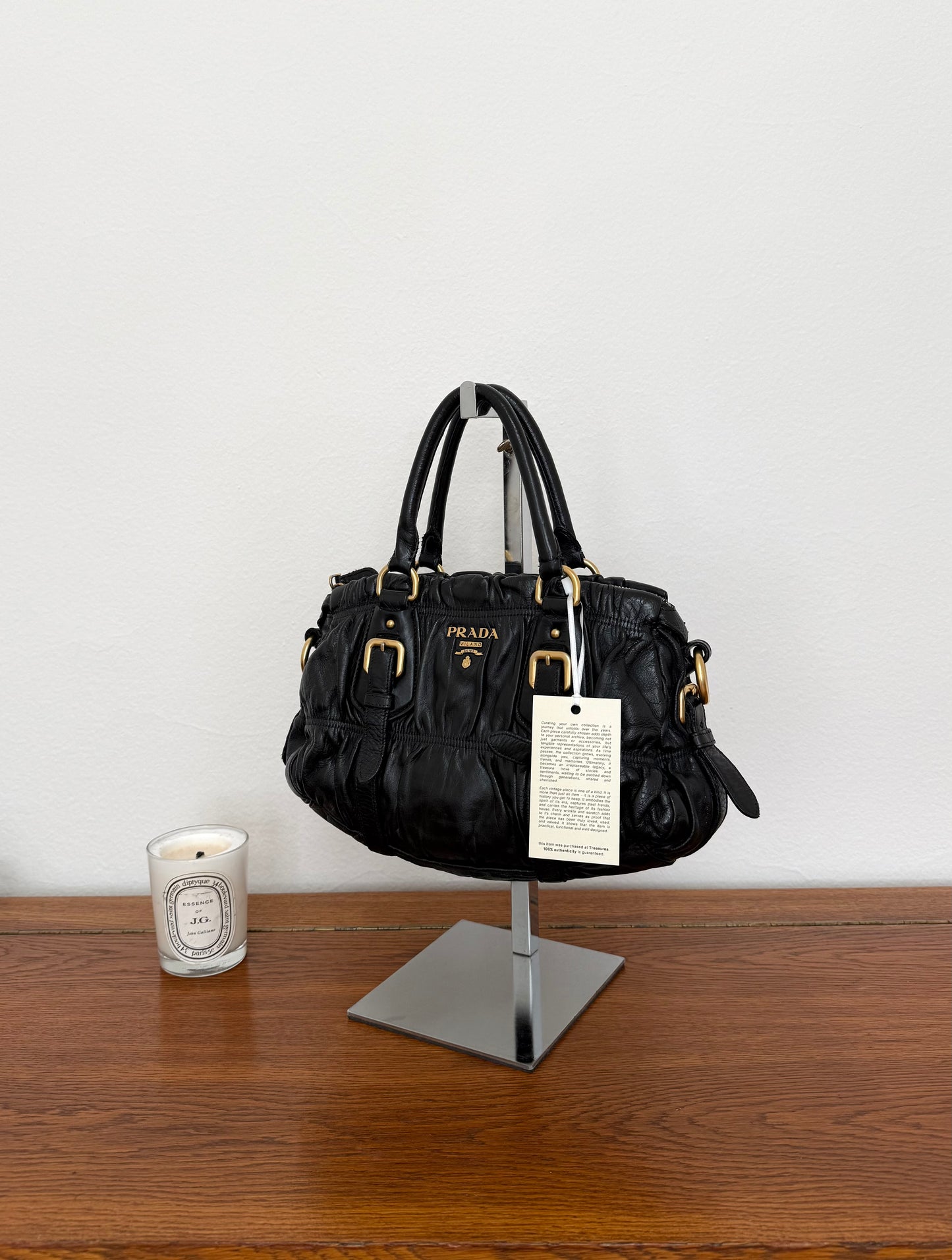 PRADA PROMENADE LEATHER HANDBAG