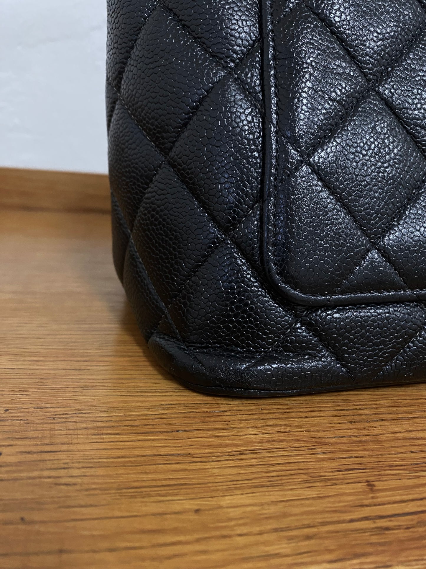 CHANEL CAVIAR MEDALLION TOTE SILVER HW
