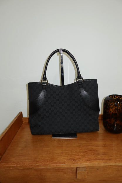 GUCCI GG MONOGRAM BLACK TOTE BAG