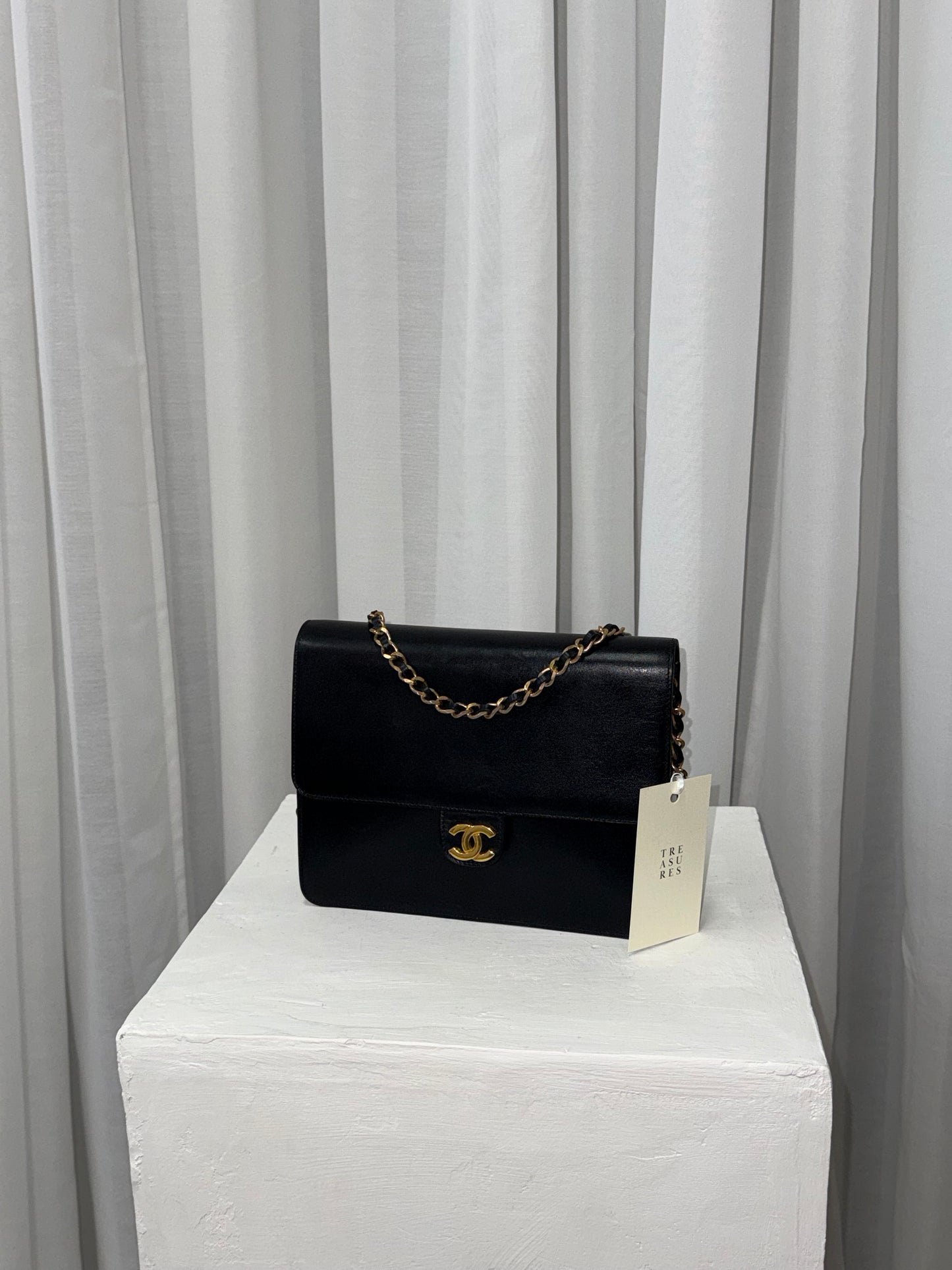CHANEL BOX CALF FLAP BAG