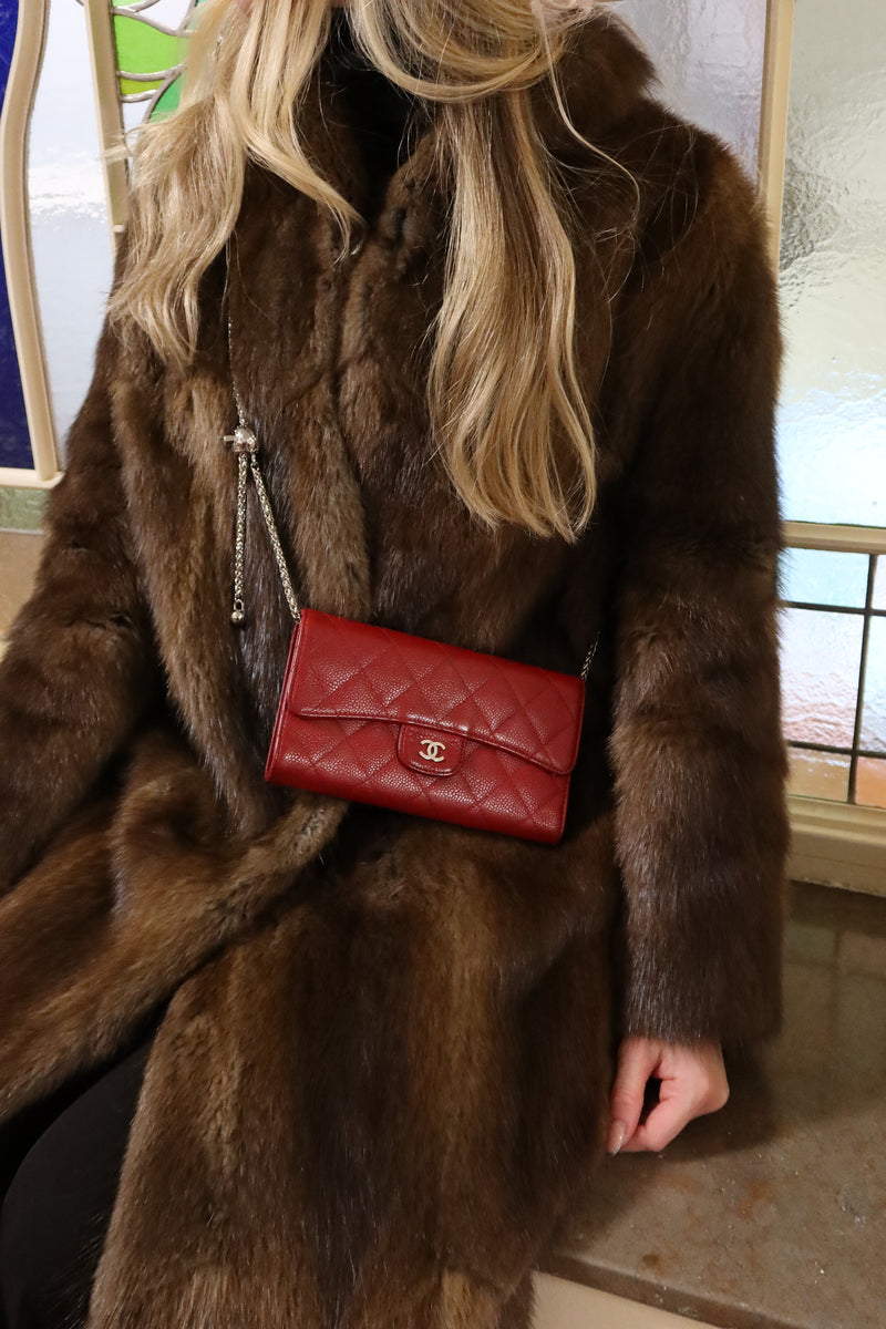 CHANEL CLASSIC WALLET CAVIAR RED